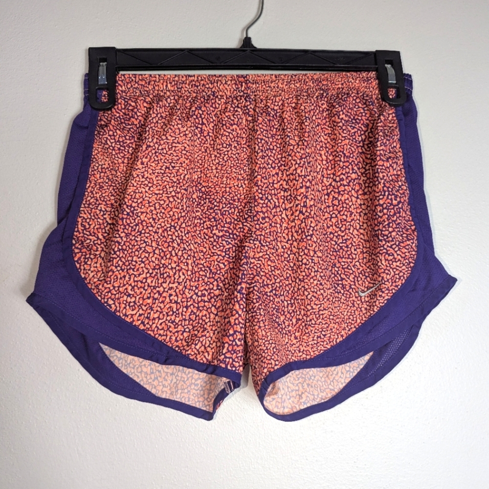 S Nike Women's Dri-Fit Coral Purple Print Running Shorts
